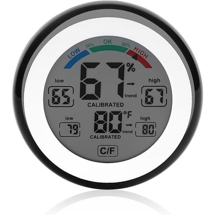 Digitale hygrometer thermometer voor binnen LCD-display vochtigheid temperatuur meter zwart Black gray