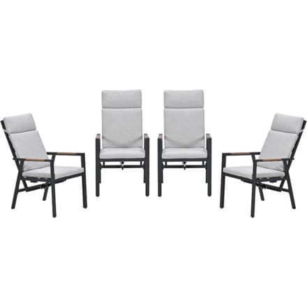 Garden Impressions Felini verstelbare tuinstoelen set van 4 – carbon black