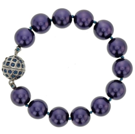 Behave – Armband – Paars – Glasparel – Magneetsluiting – Handgeknoopt