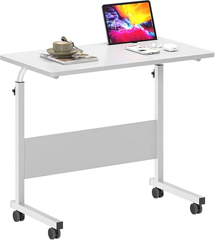 Computertafel - Laptoptafel Bureau - Thuiswerken Flexibel - In hoogte verstelbaar - 80 x 40 cm - Wit