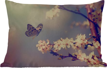 Buitenkussens - Vlinders - Bloesem - Tak - Boom - 60x40 cm - Weerbestendig