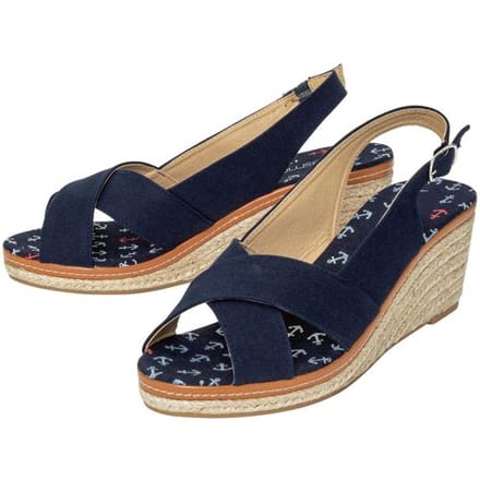 ESMARA Dames sandalen met sleehak (Marineblauw, 37)