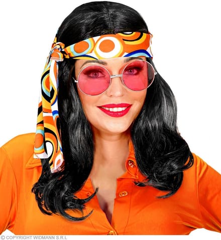 70sdisco Pruik Met Hoofdband Zwart