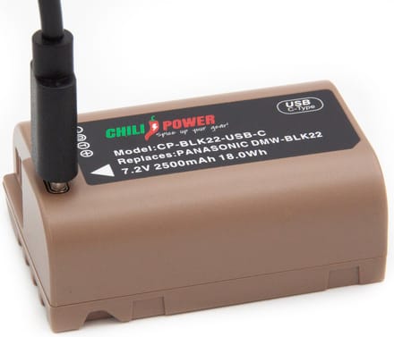 ChiliPower accu DMW-BLK22 USB-C versie voor Panasonic - 2500mAh