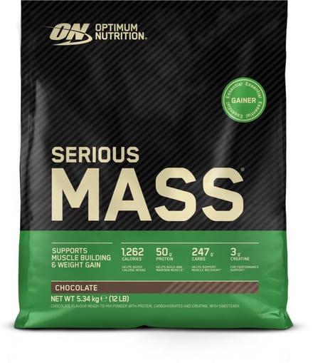 Optimum Nutrition Serious Mass - Chocolate - Mass Gainer - Weight Gainer - 5320 gram (16 servings)