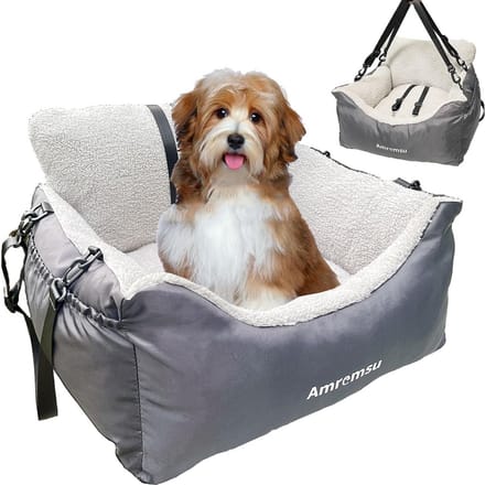 Hond-auto-stoel voor kleine honden, grijs