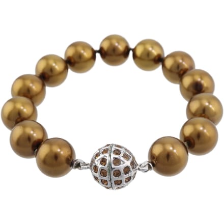 Behave - Armband bruine parels met magneetsluiting - feestelijk chic