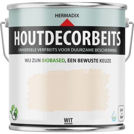 Hermadix Houtdecor Verfbeits Dekkend - 2,5 liter - 619 Wit