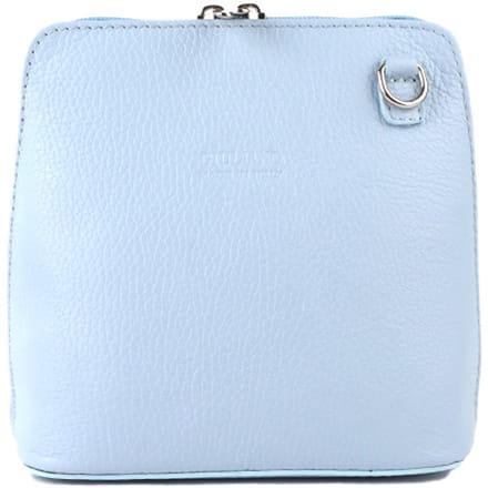 Giuliano lederen schoudertas Allison - Licht blauw - Dames - Made in Italy