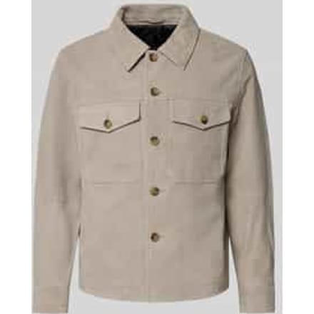 Regular fit leren jack van echt Chevreau-suède Model 'THOM'