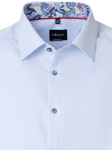 Venti Heren Overhemd Kent Boord Motief Modern Fit - M