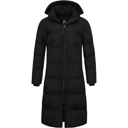 Lange Puffer Jas Dames Getailleerd - 8606ZCNW- Zwart