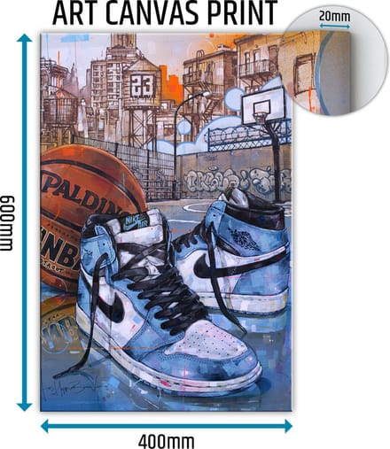 Sneaker canvas basketball university blue 40x60 cm