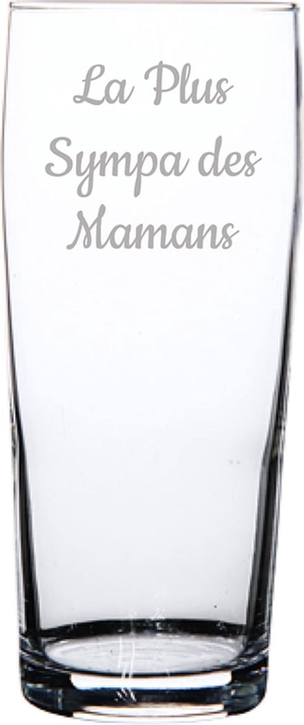 Bierfluitje gegraveerd - 19cl - La Plus Sympa des Mamans