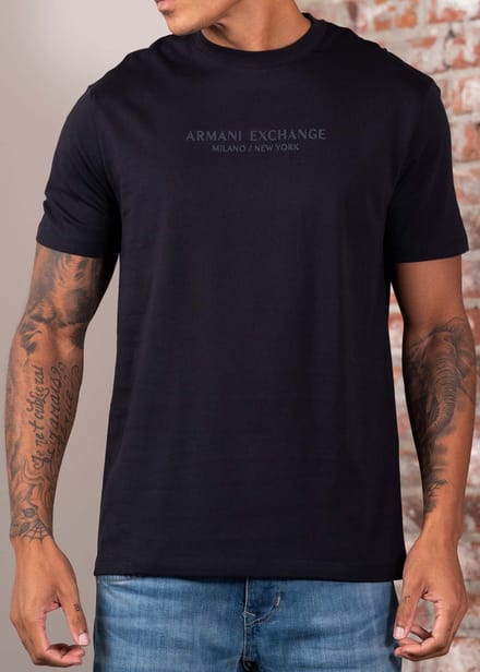 Printed Short Sleeve Round Neck T-shirt - Blue Shirts