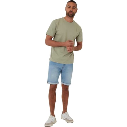 Threadbare Heren-T-shirt met ottoman-print (Salie)