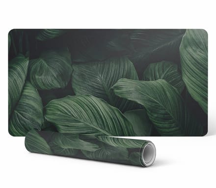 Moderne bureauonderlegger voor thuiswerken, tropische bladeren, 100x50 cm