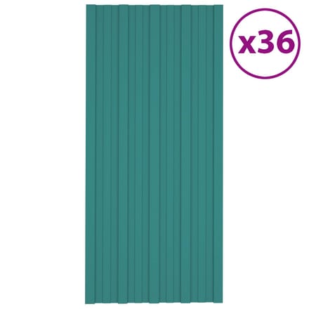 vidaXL - Dakpaneel - 36 - st - Groen - 100 - x - 45 - cm - Verzinkt - staal