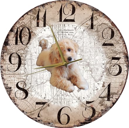 Houten Klok - 30cm - Hond - Maltipoo