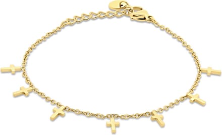 CO88 Collection - 8CB-91350 - schakelarmband vrouwen met kruizen - goudkleurig