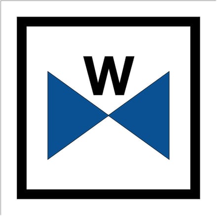 Waterafsluiter sticker 100 x 100 mm