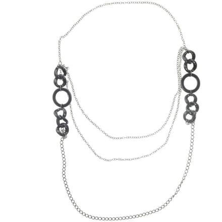 Behave Lange layer ketting zwart - metaal en kunststof 110 cm