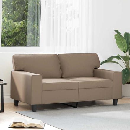 vidaXL - Tweezitsbank - 120 - cm - kunstleer - cappuccinokleurig