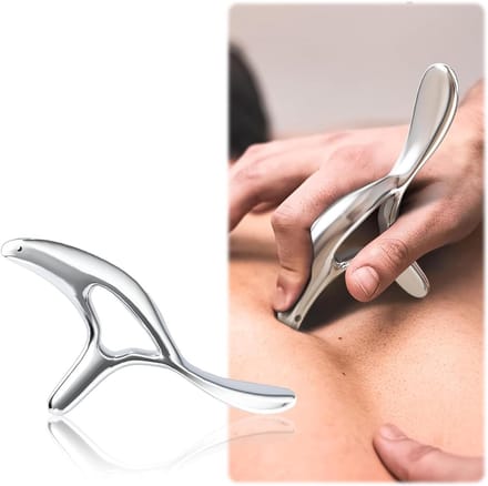 Stainless Steel Gua Sha Stone - Ergonomic Handle for Deep Tissue Relief - Trigger Point Massager for Neck to Feet Tension