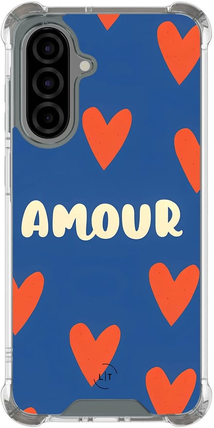 Shockproof hoesje - Geschikt voor Samsung Galaxy A56 - Amour - Extra sterke case - TPU/polycarbonaat - Tekst - Multi, Transparant