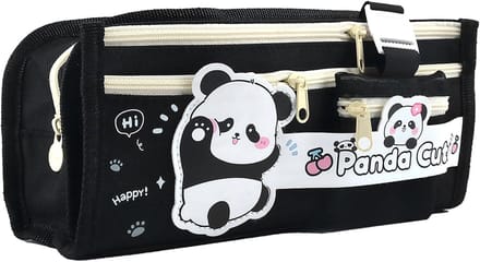 Pencil Case - Panda - Kawaii - Elegant - Large Capacity - Black - One Size - The Modern Wind