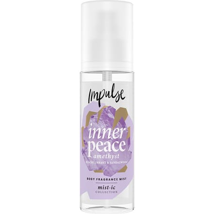 Impulse Innerlijke Rust Lichaamsgeur Mist Fruitige Zwarte Bes&Sandelhout, 3x150ml