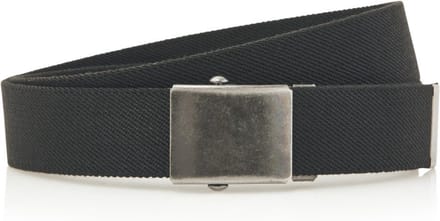 Timbelt Canvas elastische riem - zwart - metalen schuifgesp - stretch koppelriem - lengte 110 cm