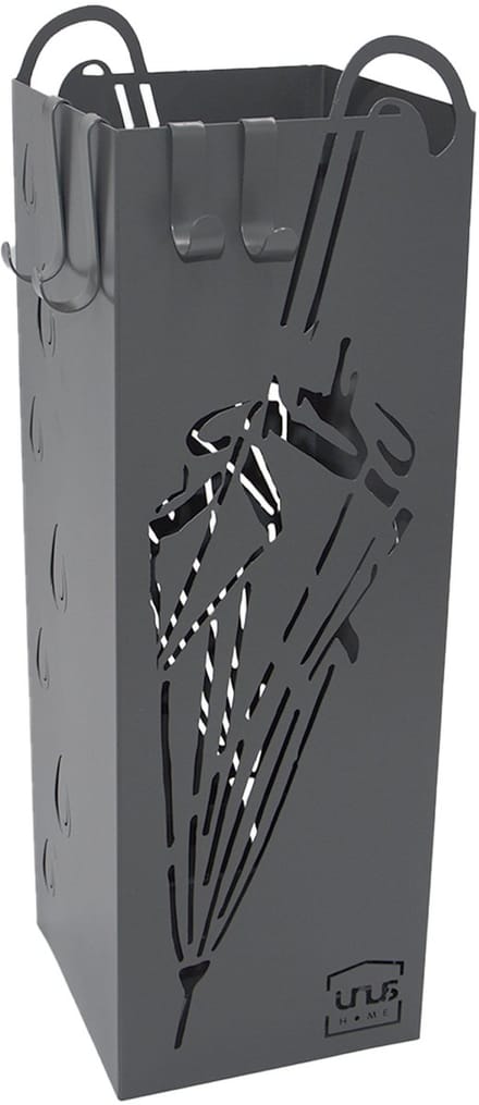 UNUS® Paraplubak paraplumotief met opvangbak 4 haken 49 cm grijs