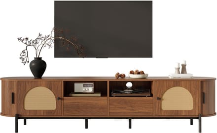 TV-meubel 140 cm - Mid-Century met Opbergruimte - Houtlook - Eiken