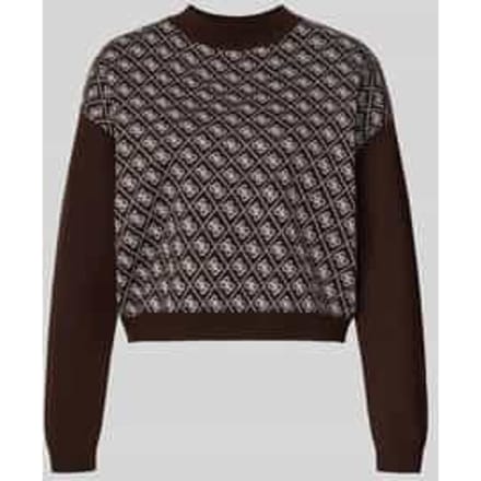 Korte gebreide pullover met ronde hals