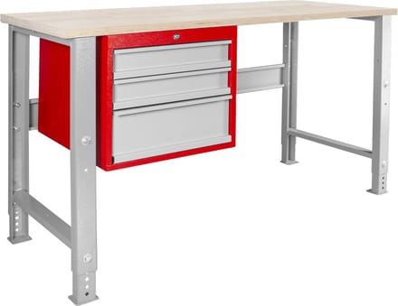 Modulaire werkbank Rubberwood met ladekast 3L 1500 mm MW Tools MOD155R