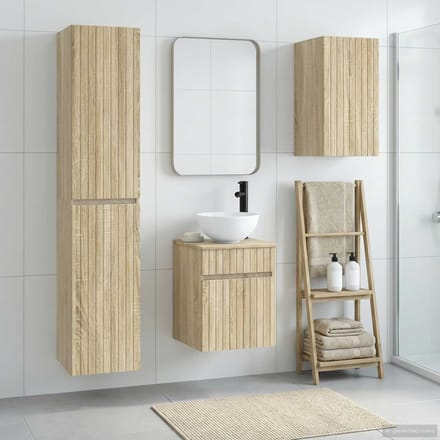 vidaXL - Badkamermeubel - Set - 3 - st - Sonoma - Eiken - 33 - x - 34,5 - x - 160 - cm