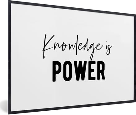 Fotolijst incl. Poster - Quotes - Kennis - Leren - Studenten - Studeren - 30x20 cm - Posterlijst