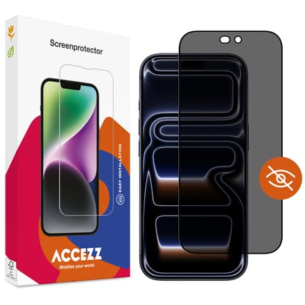 Accezz Gehard Glas Privacy Screenprotector voor de Apple iPhone 18 Pro