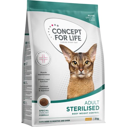 Concept for Life Sterilised Cats Kip Kattenvoer - Nieuw: 3 kg