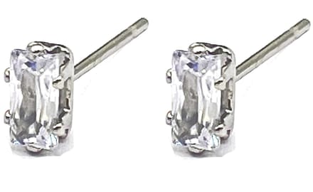 Oorbellen Zirkonia - RVS - 6 mm - Zilverkleurig