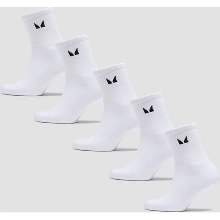 MP Unisex Crew Socks (5 Pack) - White - UK 6-8