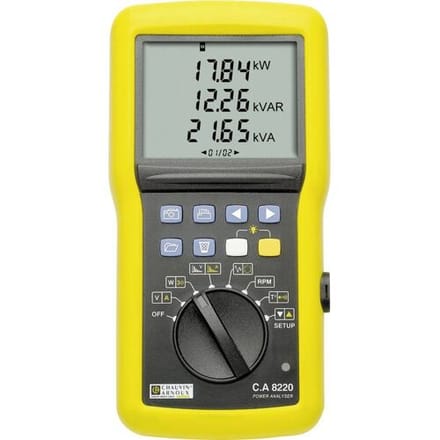 Chauvin Arnoux C.A 8220 Netwerkanalyser 1-fasig Met logger