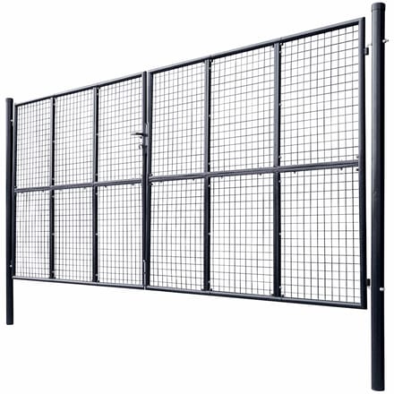 vidaXL - Tuinhek - van - gaas - gegalvaniseerd - staal - 400x200 - cm - grijs