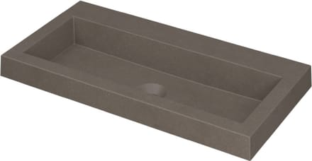 INK Dock wastafel quartz zonder kraangat 80x6x40cm, quartz beton