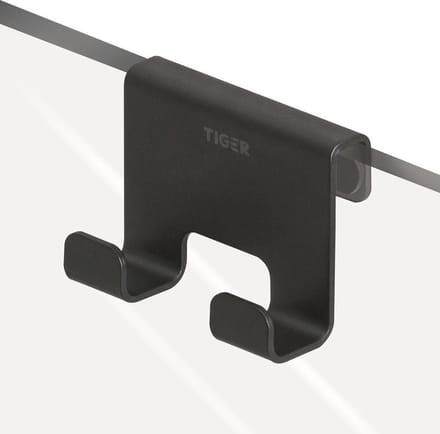 Tiger Caddy - Douchehaak - Glaspaneel dikte 6-8 mm - 3,5 x 7 x 5 cm - Zwart