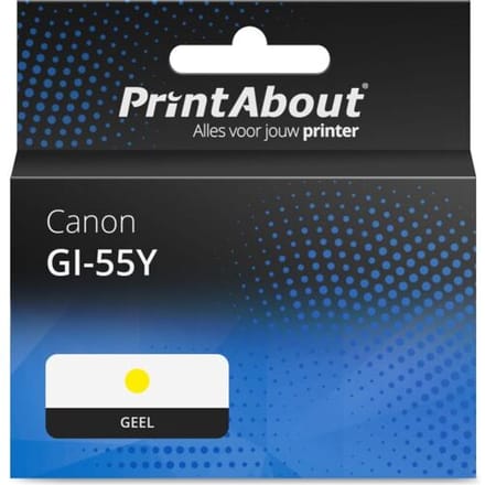PrintAbout Inktcartridge GI-55Y Geel geschikt voor Canon