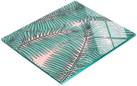 Gehard multifunctioneel decoratief bord van glas met palmbladeren, 60x52 cm