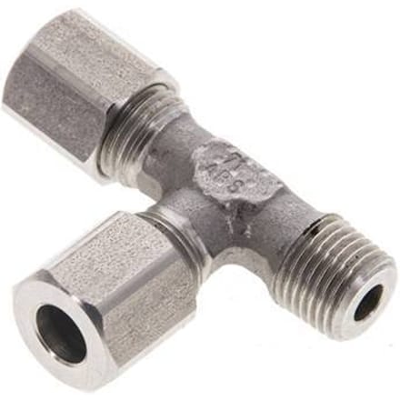6LL & R1/8'' RVS L-vorm Snijringkoppeling Buitendraad 100bar ISO 8434-1