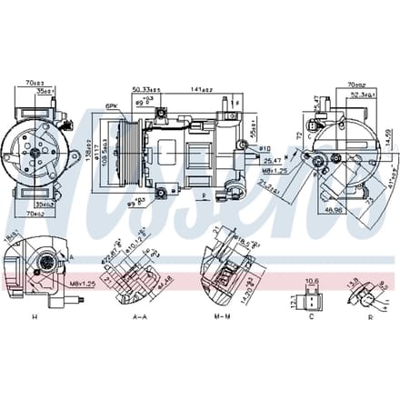 Compressor, airconditioner NISSENS 890758